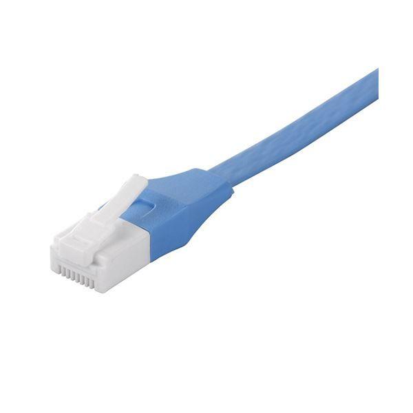 （まとめ） バッファローツメの折れないLANケーブル カテゴリー6a ストレート フラットタイプ ブルー 5m BSLS6AFU50BL 1本 〔×5セット〕 【北海道・沖縄・離島配送不可】