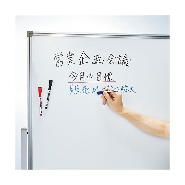 （まとめ） TANOSEEイレーザー付ホワイトボードマーカー 中字・丸芯 青 1セット（10本） 〔×10セット〕 【北海道・沖縄・離島配送不可】_3