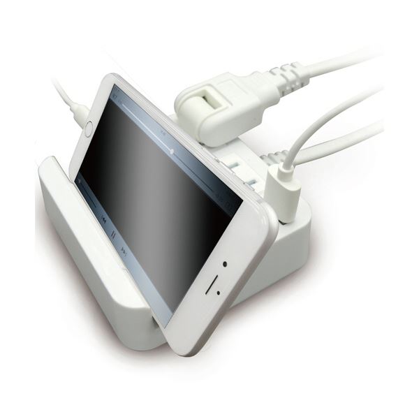 （まとめ）トップランド スタンド機能付きUSB電源タップ 1.5m M4244 1個〔×5セット〕 【北海道・沖縄・離島配送不可】