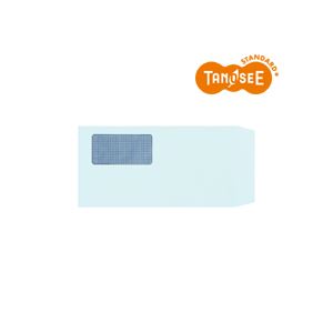 TANOSEE 窓付封筒 裏地紋付 ワンタッチテープ付 長3 80g/m2 ブルー 業務用パック 1箱(1000枚) 【北海道・沖縄・離島配送不可】