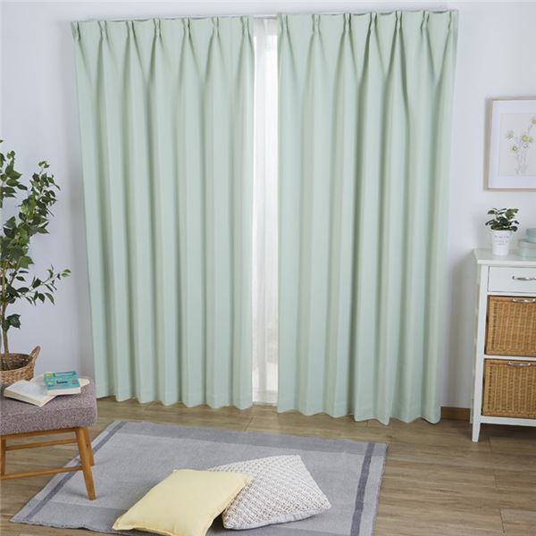 プルット ドレープ カーテン 約幅100cm×丈178cm グリーン 2枚の通販は 5,018円