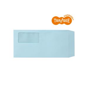 TANOSEE 窓付封筒 長3 80g/m2 ブルー 業務用パック 1箱(1000枚) 【北海道・沖縄・離島配送不可】