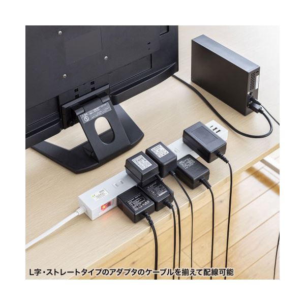 サンワサプライ USB充電機能付きタップ 10個口 ホワイト 2m TAP-SP2110NUC-2W 【北海道・沖縄・離島配送不可】_2
