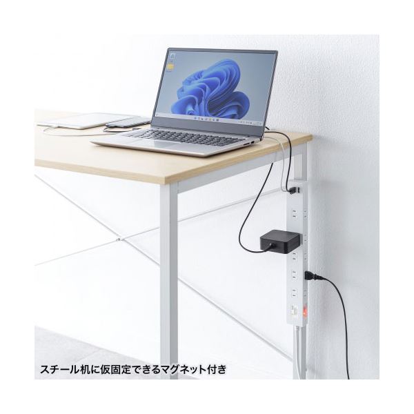 サンワサプライ USB充電機能付きタップ 10個口 ホワイト 2m TAP-SP2110NUC-2W 【北海道・沖縄・離島配送不可】_3