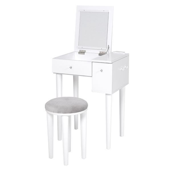 ドレッサー 約幅70×奥行42×高さ130cm ホワイト ドレッサー＆スツールセット
