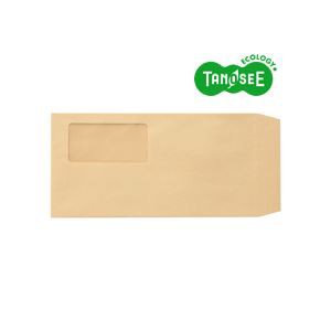 TANOSEE 窓付封筒 ワンタッチテープ付 長3 70g/m2 クラフト 業務用パック 1箱(1000枚)の通販は