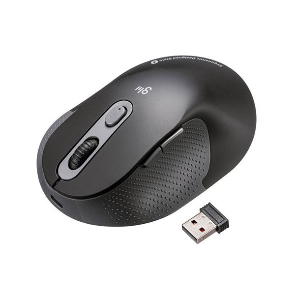 サンワサプライ 静音ワイヤレスエルゴノミクスコンボマウス 2.4GHzワイヤレス+Bluetooth・高さ45mm ブラック MA-EWBBS528MBK 【北海道・沖縄・離島配送不可】