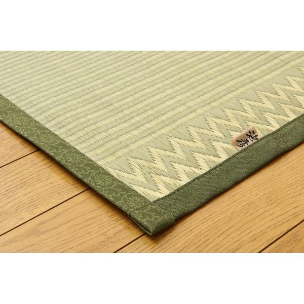 純国産/日本製 イ草花ござカーペット 『扇』 江戸間6畳（約261×352cm） 【北海道・沖縄・離島配送不可】_2
