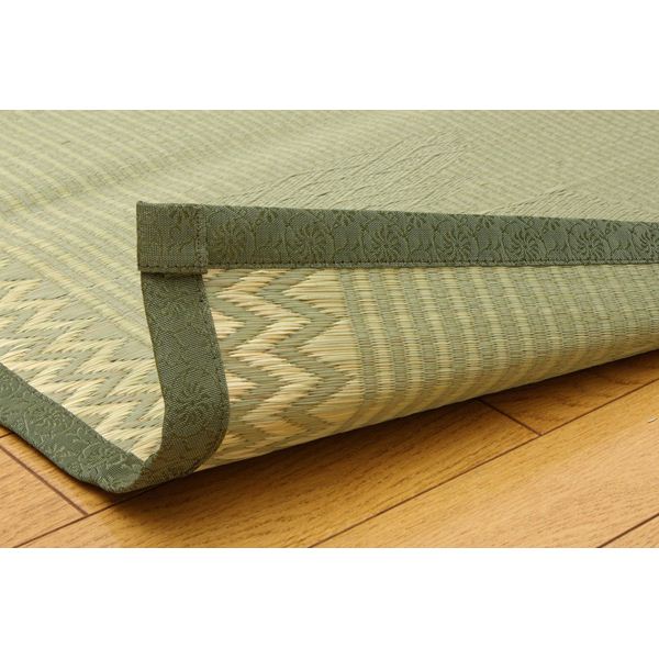 純国産/日本製 イ草花ござカーペット 『扇』 江戸間6畳（約261×352cm） 【北海道・沖縄・離島配送不可】_3