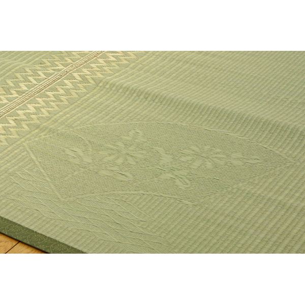 純国産/日本製 イ草花ござカーペット 『扇』 江戸間6畳（約261×352cm） 【北海道・沖縄・離島配送不可】_4