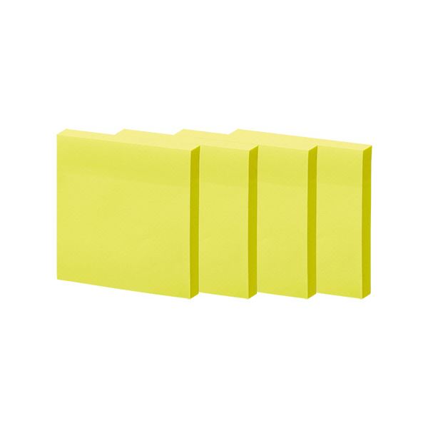（まとめ） TANOSEE 強粘着ふせん75×75mm ビビッドカラー・イエロー 1パック（10冊） 〔×5セット〕 【北海道・沖縄・離島配送不可】 9,099円