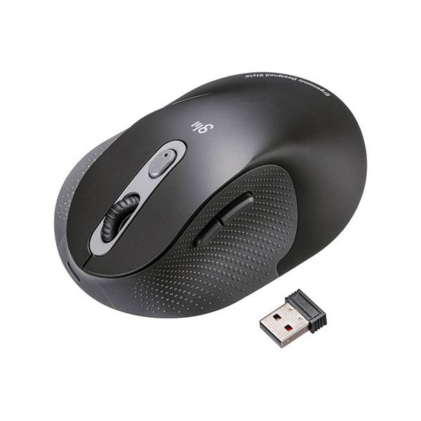 サンワサプライ 静音ワイヤレスエルゴノミクスマウス 2.4GHzワイヤレス・高さ58mm ブラック MA-EWBS528LBK 【北海道・沖縄・離島配送不可】