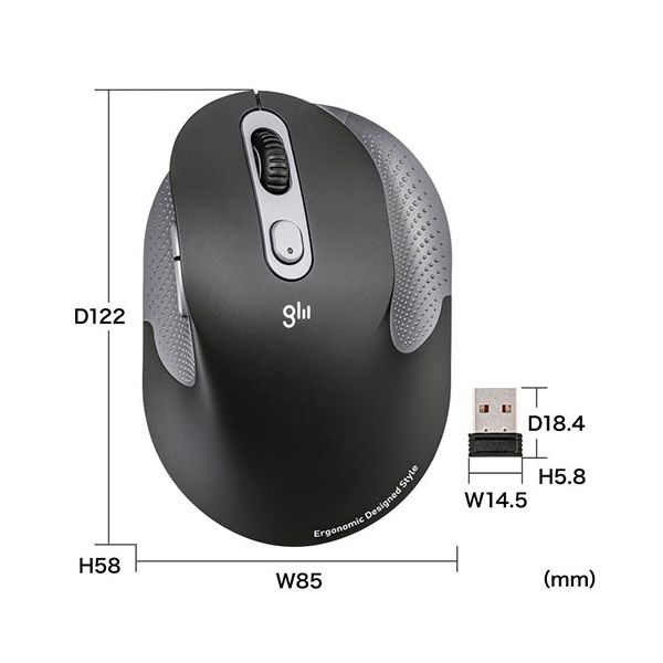 サンワサプライ 静音ワイヤレスエルゴノミクスマウス 2.4GHzワイヤレス・高さ58mm ブラック MA-EWBS528LBK 【北海道・沖縄・離島配送不可】_4