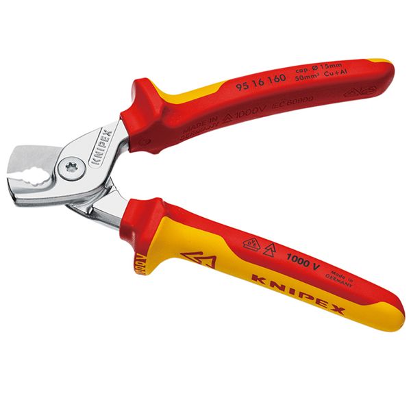 KNIPEX クニペックス 1000V絶縁ケーブルカッター ステップカット 全長160mm パック入 9516-160SB 【北海道・沖縄・離島配送不可】_1