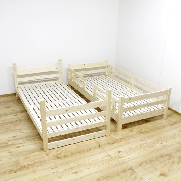 2段段ベッド 天然パイン材 分割 スノコ コンパクト 省スペース縦ハシゴ ナチュラル 組立品 【北海道・沖縄・離島配送不可】_4