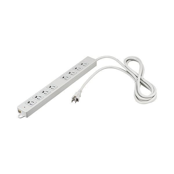 バッファロー3ピン式電源タップ 8個口 2重構造 雷サージ＆ランプ付 ライトグレー 3m BTKPLMJT3830LG 1個 【北海道・沖縄・離島配送不可】