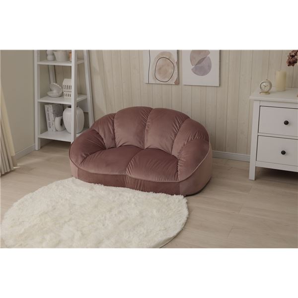 フロアソファー 約幅115cm 1.5人掛け ベロア ピンク シェル型 ローソファー リビング ダイニング 子供部屋 プレゼントの通販は フロアソファー 約幅115cm 1.5人掛け ベロア ピンク シェル型 ローソファー リビング ダイニング 子供部屋 プレゼントの通販は