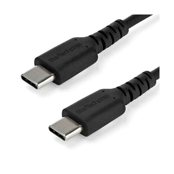 （まとめ） StarTech.com USB-Cケーブル 1m アラミド繊維補強 ブラック RUSB2CC1MB 1本 〔×3セット〕 【北海道・沖縄・離島配送不可】
