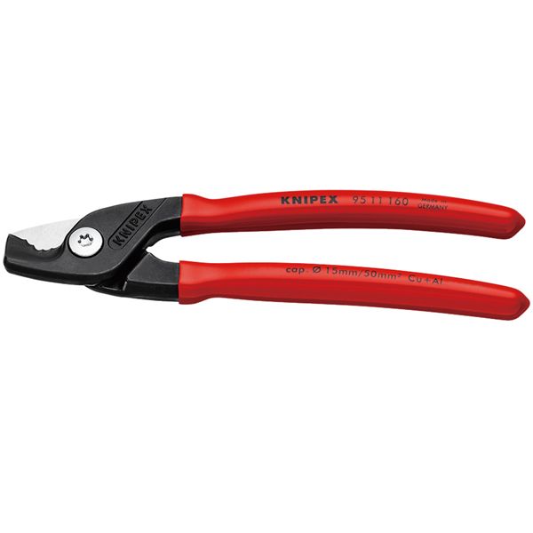 KNIPEX クニペックス ケーブルカッター ステップカット プラスチックコーティング 全長160mm 9511-160 【北海道・沖縄・離島配送不可】