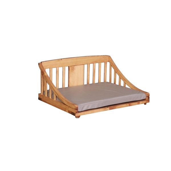 ペットベッド M 約幅67.5cm ライトブラウン 木製 ペット用品 ペットグッズ 犬用品 猫用品 組立品 【北海道・沖縄・離島配送不可】