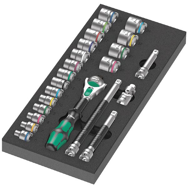 WERA ヴェラ 23点組 3/8DR ラチェットレンチ Zyklop Speed ソケットアタッチメント セット フォームインサート付 150111 工具 【北海道・沖縄・離島配送不可】