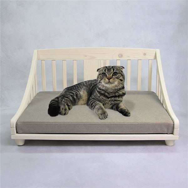 ペットベッド M 約幅67.5cm ホワイト 木製 ペット用品 ペットグッズ 犬用品 猫用品 組立品 【北海道・沖縄・離島配送不可】
