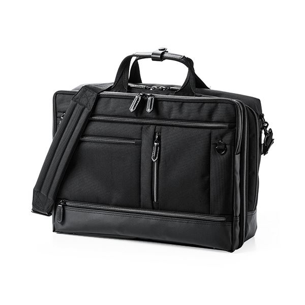 サンワダイレクト 3WAYビジネスバッグ(15.6型対応・大容量・テフロン加工・撥水・防汚・ブラック) 200-BAG138BK 1個 【北海道・沖縄・離島配送不可】