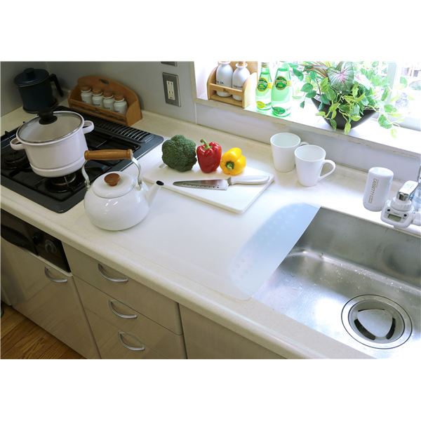 キッチンカウンター 保護マット 特大 約65×60cm 半透明 食洗機可 耐熱温度180℃ シリコーンゴム 食品衛生法適合品 キッチンの通販は