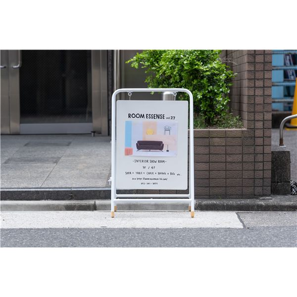 サインボード ホワイト （約W45×D36×H70cm） 完成品 【北海道・沖縄・離島配送不可】