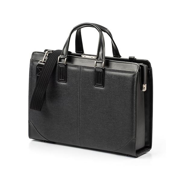 サンワダイレクト ダレスバッグビジネスバッグ (日本製・2WAY・デニム使用・13.3型対応・鍵付・ブラック) 200-BAG145BK1個 【北海道・沖縄・離島配送不可】