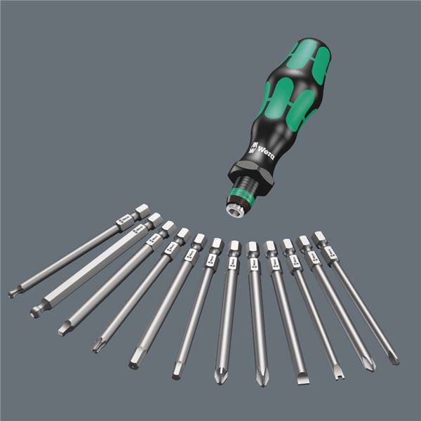 WERA ヴェラ 7点組 差込6.35粍 Kraftform 差替え式 １番ウッド ビット仕かける 059298 物の具 物の具 DIY 御勤め物の具 御先棒 【北海道・沖縄・離島送りとどける不可】