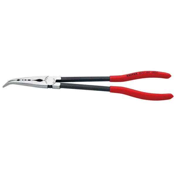KNIPEX クニペックス ロングリーチベントニードルノーズプライヤー プラスチックコーティング サイズ55×14×280mm 2881-280 【北海道・沖縄・離島配送不可】