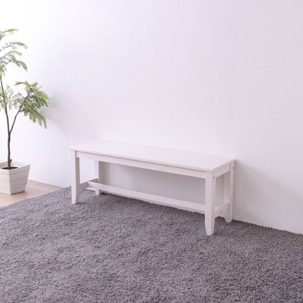 北欧風 ベンチ/ダイニングベンチ 〔ホワイト〕 幅115×奥行32×高さ43.2cm 木製 パイン材 〔リビング 勉強部屋〕 組立品 【北海道・沖縄・離島配送不可】