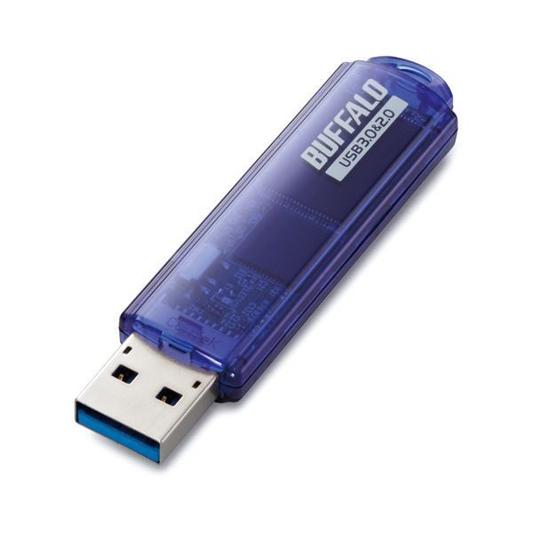 （まとめ） バッファローUSB3.0対応 USBメモリー スタンダードモデル 16GB ブルー RUF3-C16GA-BL 1個 〔×3セット〕