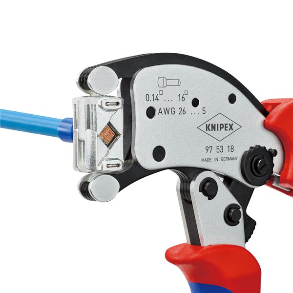 KNIPEX クニペックス フェルール用圧着プライヤー ツイスター16 コンフォート 全長200mm パック入 9753-18SB 工具 ツール DIY 【北海道・沖縄・離島配送不可】_1