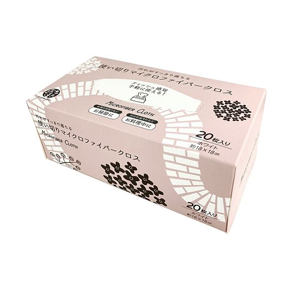 (まとめ）伊藤忠リーテイルリンク使い切りマイクロファイバークロス 18×18cm ホワイト 1パック（20枚）〔×10セット〕 【北海道・沖縄・離島配送不可】