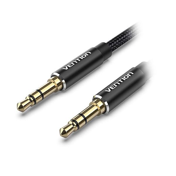 〔5本セット〕 VENTION 3.5mm Male to Male オーディオケーブル コットン編み アルミニウム合金 5m ブラック BA-4506X5 【北海道・沖縄・離島配送不可】