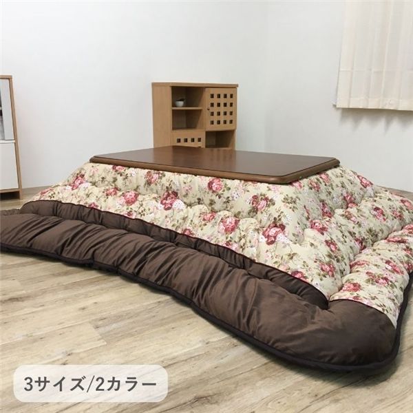 こたつ布団 厚掛 フロール BE ベージュ 約205×245cm 【北海道・沖縄・離島配送不可】