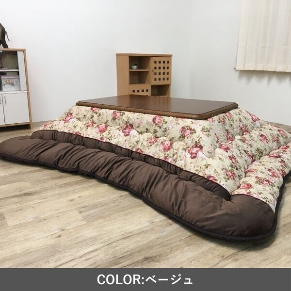 こたつ布団 厚掛 フロール BE ベージュ 約205×245cm 【北海道・沖縄・離島配送不可】_3