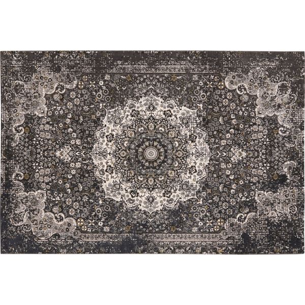 カーペット/ラグマット 約160×230cm 83/DGY(ダークグレー) 防炎 ホットカーペット対応 トルコ製 『リタ』 プレーベルの通販は