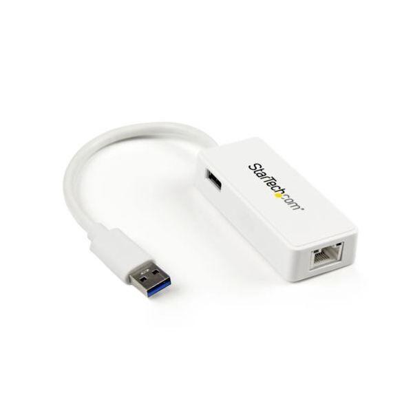 StarTech.com USB3.0-Gigabit Ethernetアダプタ ホワイト USBポート付 USB31000SPTW1個 【北海道・沖縄・離島配送不可】