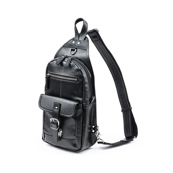 サンワダイレクト ボディバッグ(メンズ・ワンショルダー・日本製・デニム生地・縦型・ブラック) 200-BAGBDY1BK 1個 【北海道・沖縄・離島配送不可】
