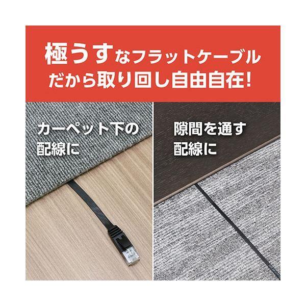MCO CAT.6A LANケーブル フラット ブラック 30m C6A-F30BKの通販は