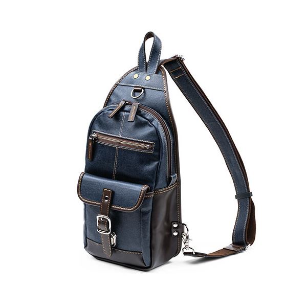 サンワダイレクト ボディバッグ(メンズ・ワンショルダー・日本製・デニム生地・縦型・ネイビー) 200-BAGBDY1NV 1個 【北海道・沖縄・離島配送不可】