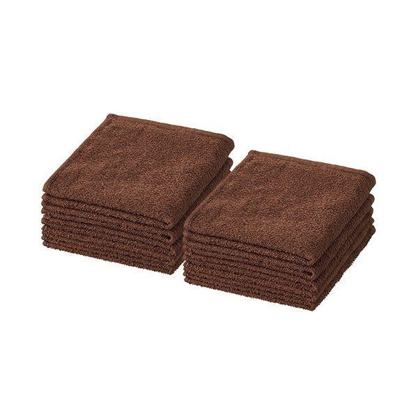 （まとめ） おしぼりタオルブラウン 1パック（10枚） 〔×5セット〕の通販は 8,657円