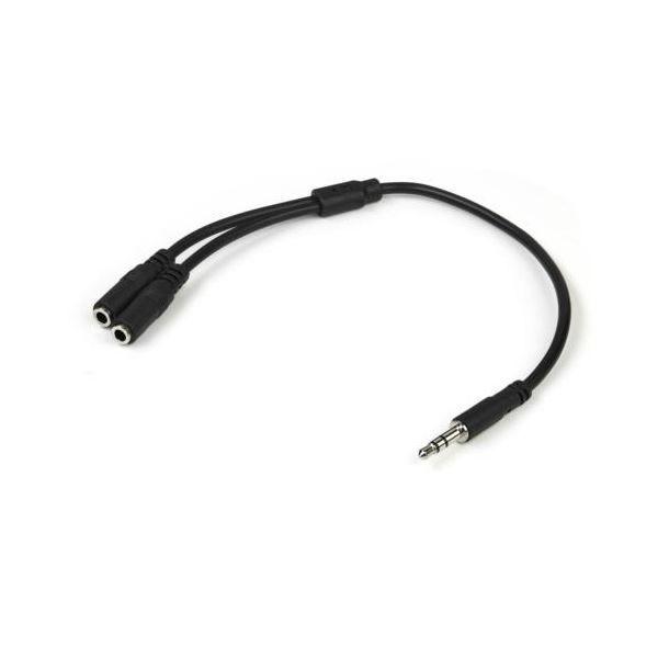 （まとめ） StarTech.com スリム ステレオミニ端子オーディオスプリッター分配ケーブル MUY1MFFS 1本 〔×5セット〕 【北海道・沖縄・離島配送不可】