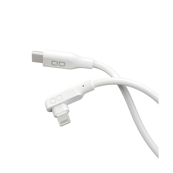（まとめ） CIO L字型シリコンケーブル CtoL 2m ホワイト CIO-SLL30000-CL2-WH 1本 〔×2セット〕 【北海道・沖縄・離島配送不可】