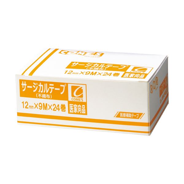 （まとめ）ヨック サージカルテープ 不織布タイプ12mm×9m 1箱(24巻)〔×5セット〕 【北海道・沖縄・離島配送不可】