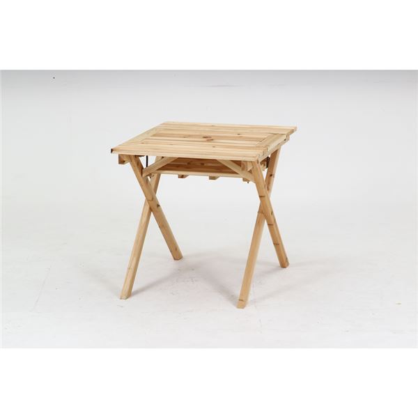 BBQテーブル＆ベンチセットミニ コンロスペース付 NA ナチュラル 組立