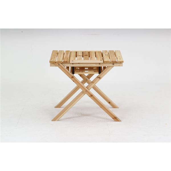 BBQテーブル＆ベンチセットミニ コンロスペース付 NA ナチュラル 組立